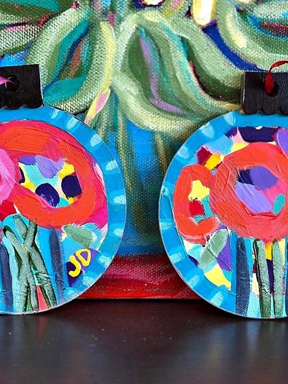 Hand-Painted Christmas Ornaments Set of 2